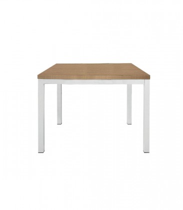 Tavolo quadrato moderno bianco e rovere