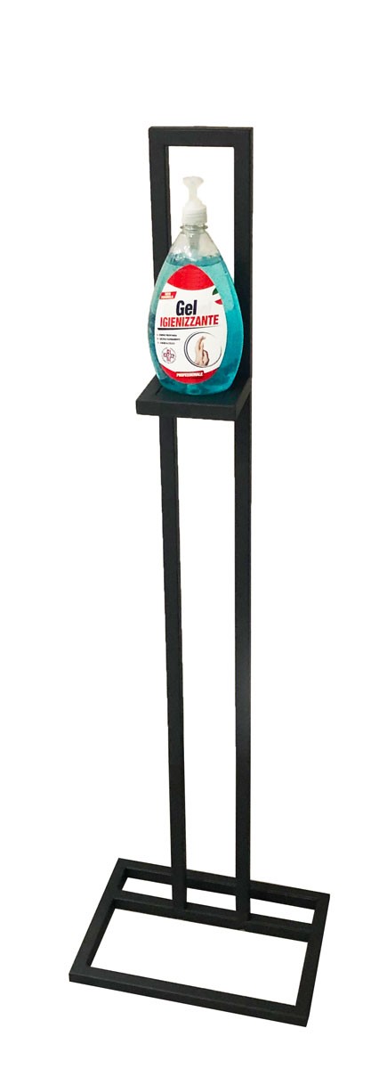 Colonnina Porta Dispenser in ferro base tonda per Igienizzante Gel Mani