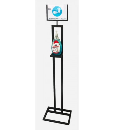 Piantana Porta Dispenser con Display Informativo per Igienizzante Mani