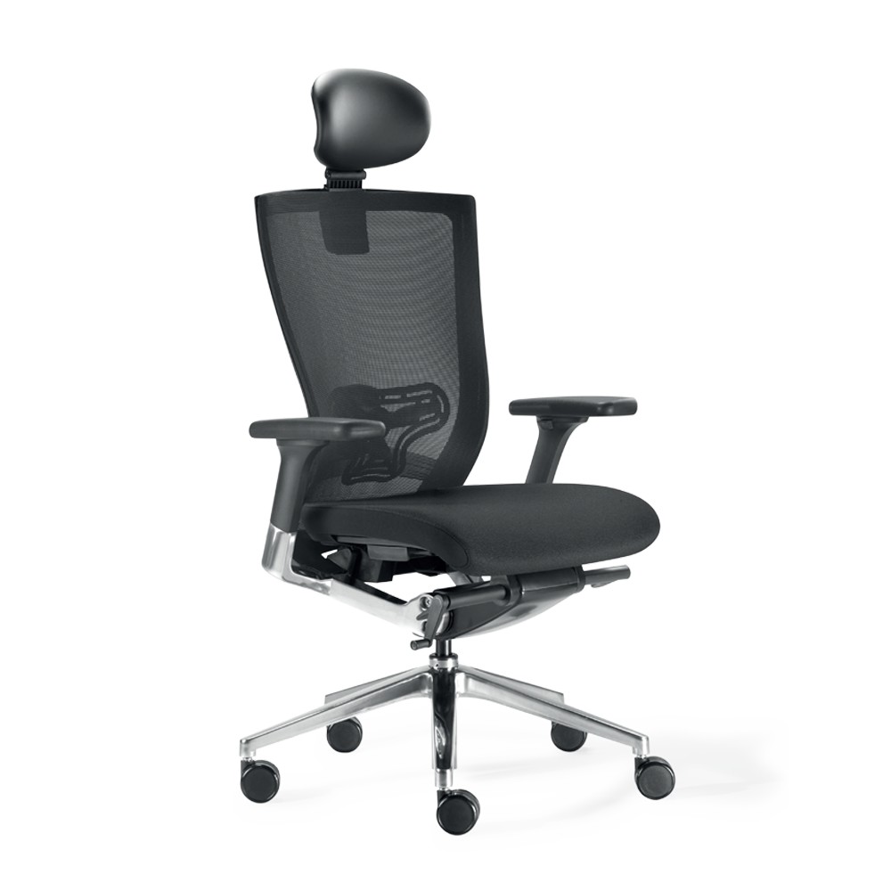 Sedia Nera con schienale alto da ufficio