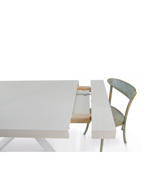 Tavolo rettangolare gambe acciaio pieghevoli e piano resina bianco fisso  cm.153x76xh.74 CZ152F