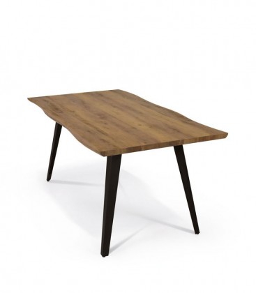 Tavolo Fisso Base in metallo e Piano in legno massello