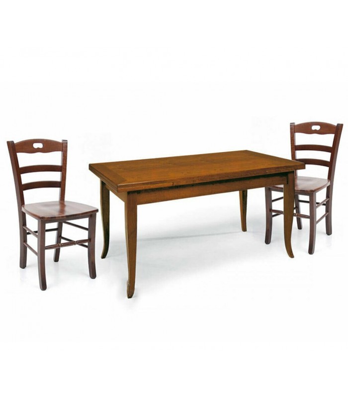 ts-ideen Set 3 Pezzi Tavolo 90x47 cm con 2 sedie in Alluminio e MDF Color Noce per Cucina o Sala da Pranzo 