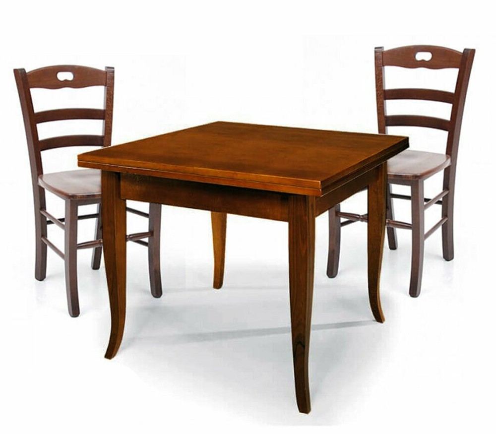 Set Tavolo da cucina 160 x 85 allungabile + 6 Sedie Legno massello