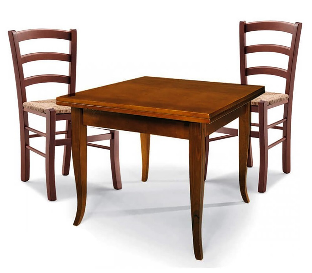 Set Tavolo da cucina 160 x 85 allungabile + 6 Sedie Legno massello