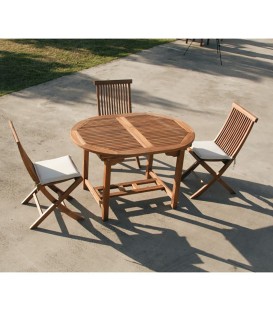 Set da esterno Tavolo + Sedie in legno