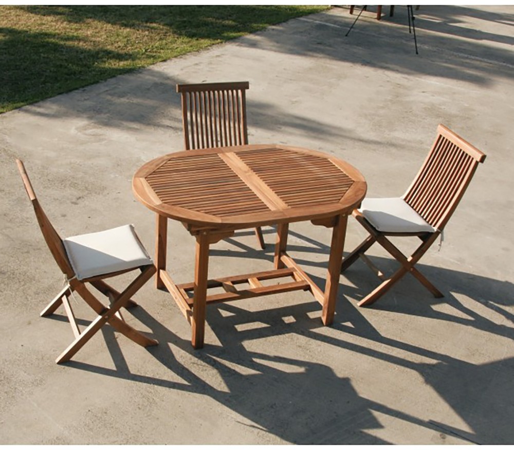 Set da esterno Tavolo + Sedie in legno