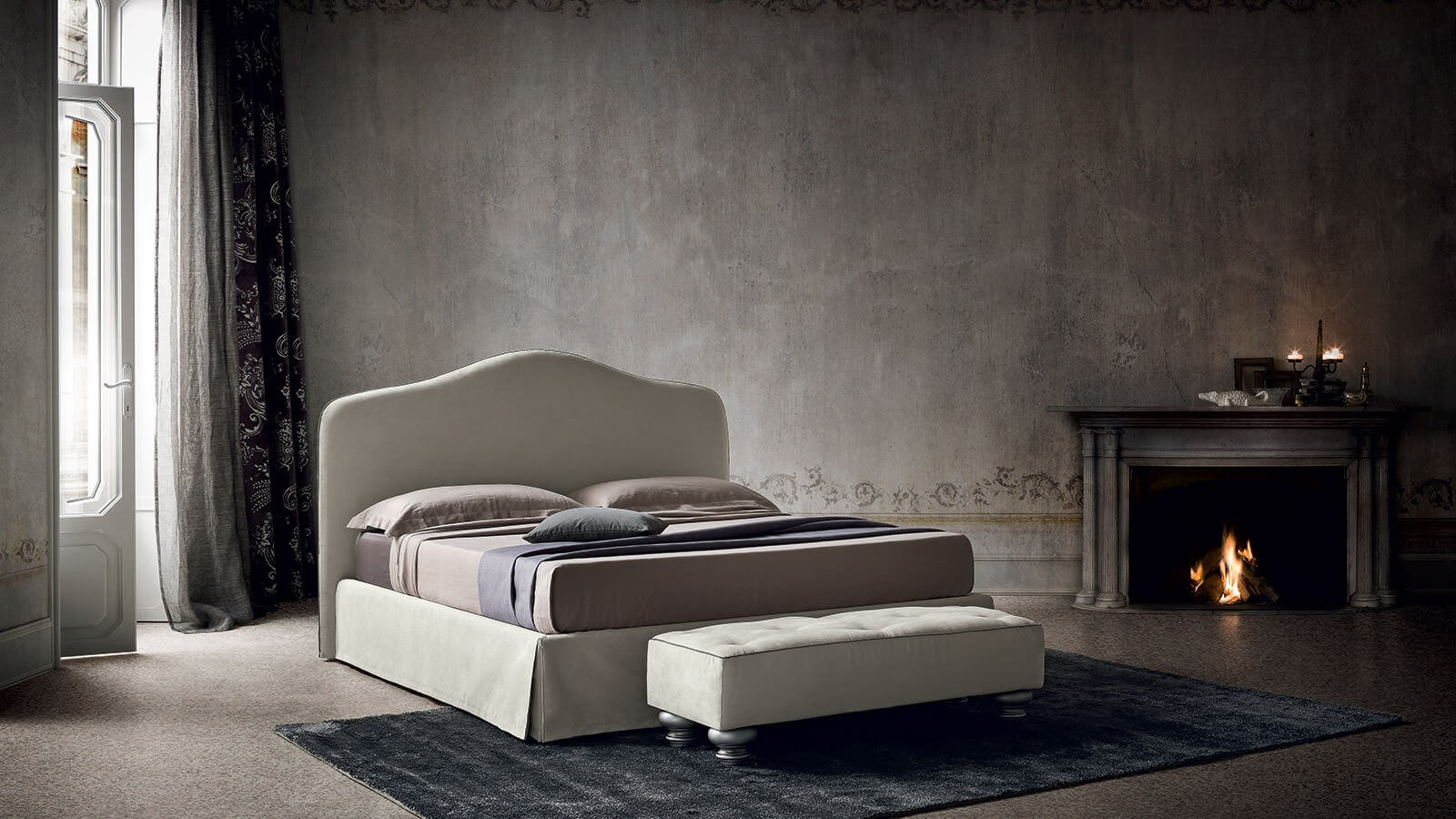 Letto imbottito classico Damian Felis