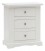 Comodino in legno 3 Cassetti Bianco