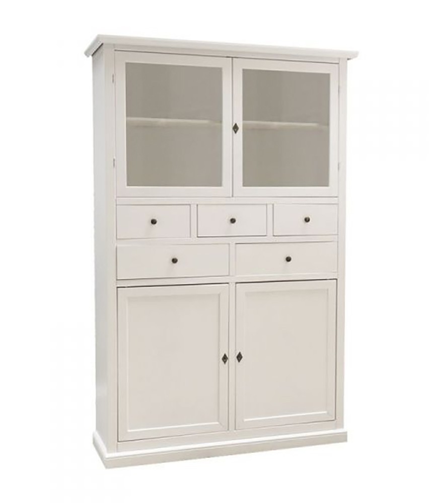 Dispensa da cucina arte povera in legno Bianco opaco