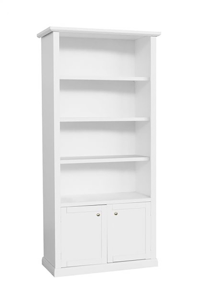 Libreria Classica Legno 2 ante Bianco Opaco