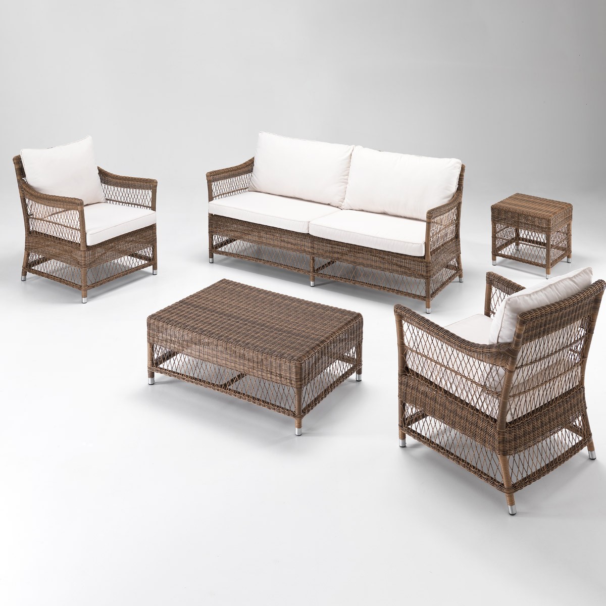 Salotto Camille Bronze con Pouff
