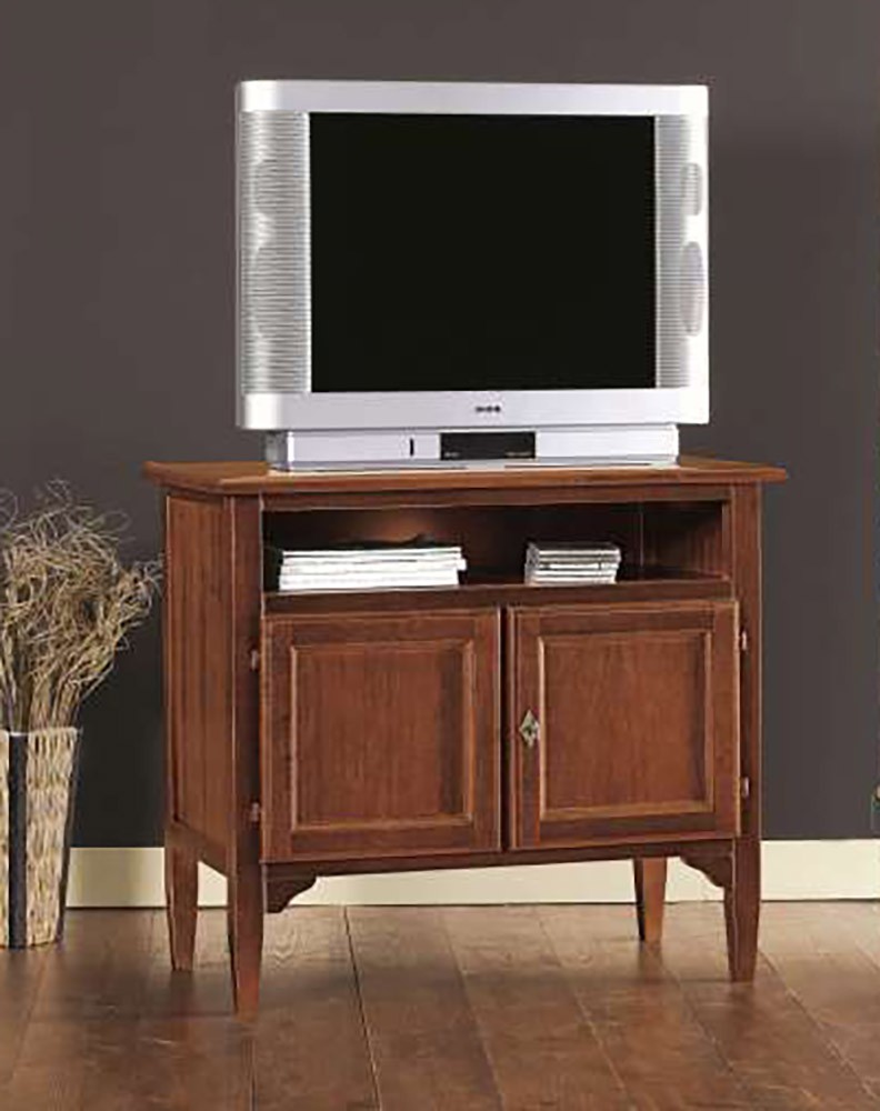 Porta TV Legno con piedi a spillo noce