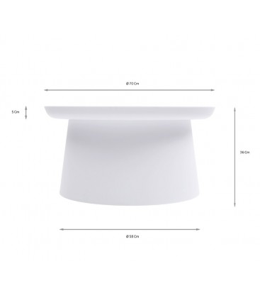 Tavolino Rotondo Polipropilene Bianco