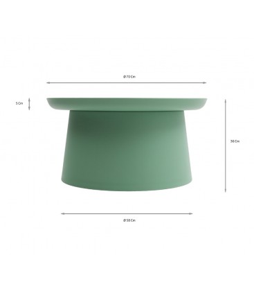 Tavolino Rotondo Polipropilene Verde