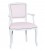Poltrona Parigina in Legno Intarsiato Bianco e Ecopelle Rosa