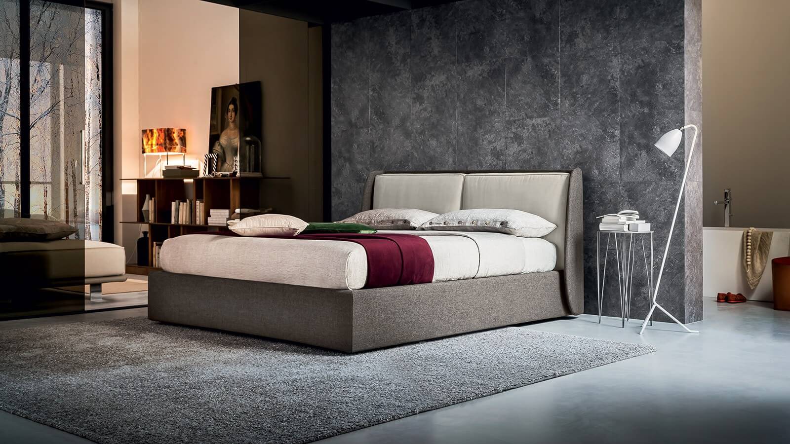 Letto matrimoniale testata imbottita Kevin Felis