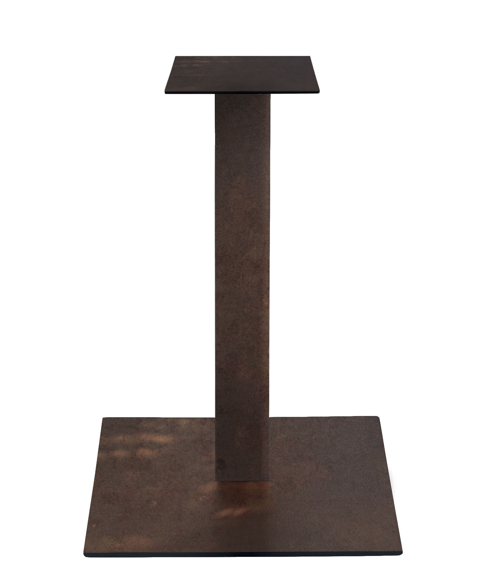 Base quadrata per tavolo Snack in metallo Bronzo H.78