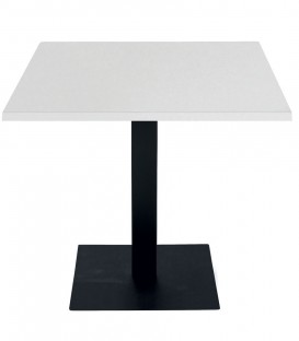Tavolo da Ristorante Base Quadrata Antracite Piano Bianco Consumato