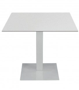 Tavolo da Ristorante Base Quadrata Bianca Piano Bianco in HPL