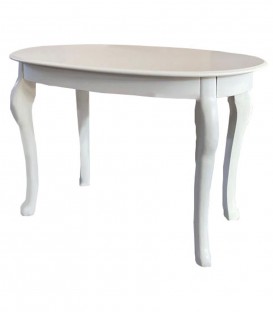 Tavolino da fumo ovale in legno bianco