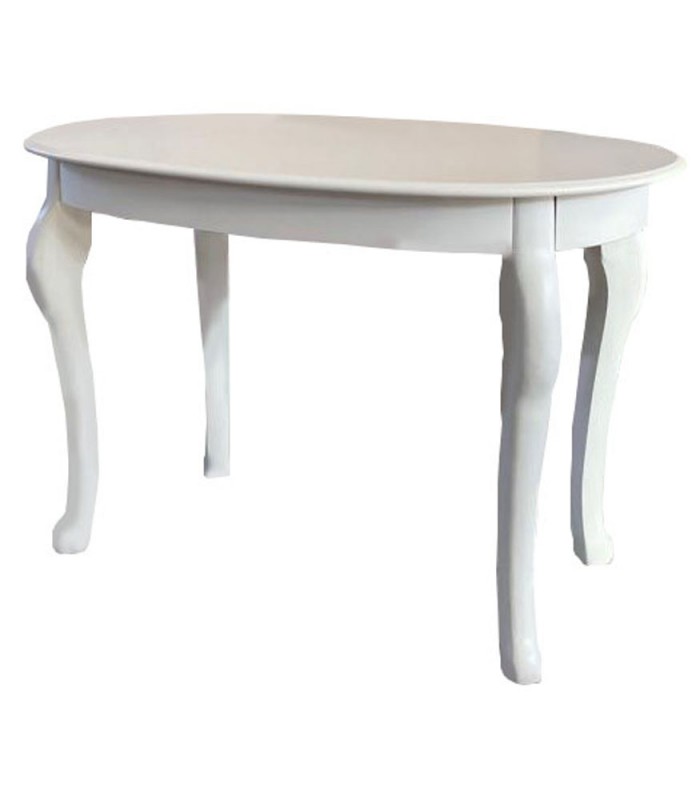 Tavolino da salotto in legno tondo Bianco opaco - Spazio Casa