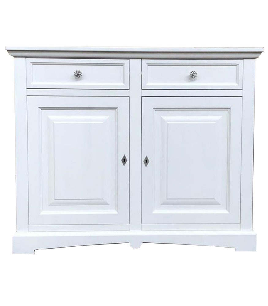 Credenza 2 Ante a Goccia in legno Bianco